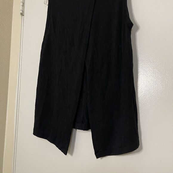 Rag & Bone Jean Black crew neck slit back knit tank top size small - Picture 6 of 6